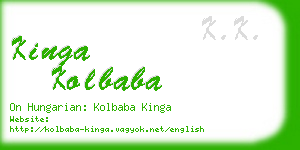 kinga kolbaba business card